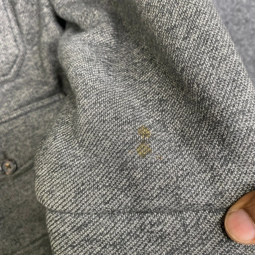 VTG Polo Ralph Lauren Expedition Gray Knit Field Jacket Plaid Men M Indian Head
